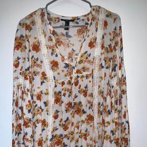 Wide Sleeve Floral Dress